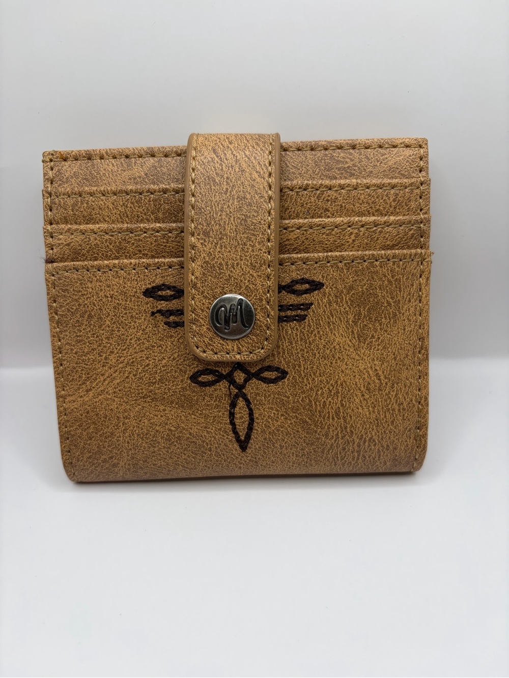 Montana west Compact Tan Leather Card Holder